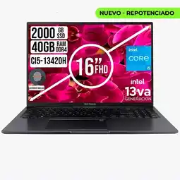Falabella Portátil Vivobook 16 Intel Core 9 270H 24GB RAM DDR5 SSD 2TB Pantalla WUXGA 16 oferta