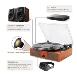Falabella Tocadiscos Vintage Bluetooth con Altavoces Estereo oferta