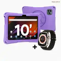 Falabella Tablet Niños 10 Pulgadas 8GB RAM (4Gb+4Gb) X2 Doble SIM Android 14 64GB + Reloj LILA oferta
