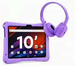 Falabella Tablet Niños 10 Pulgadas 8GB RAM (4Gb+4Gb) X2 Doble SIM Android 14 64GB + Audifonos MORADO oferta