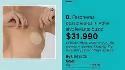 Leonisa Limpio - pezoneras desechables + adhesivo levanta busto ref. d43825 oferta