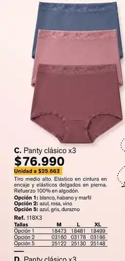Leonisa C. panty clásico x3 oferta