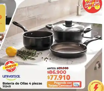 Universal Batería de Ollas 4 piezas