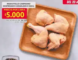 Ara Medio pollo campesino despresado congelado oferta