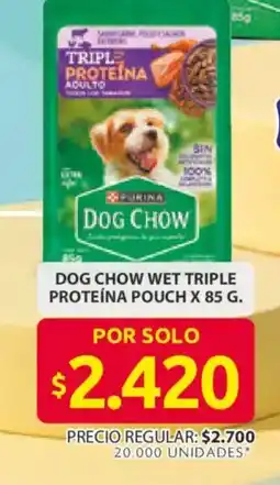 Ara Dog Chow wet triple proteina pouch oferta