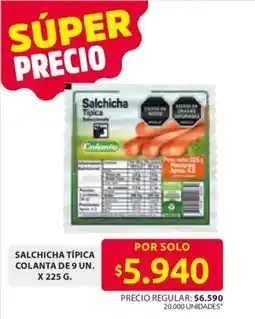 Ara Colanta salchicha típica oferta