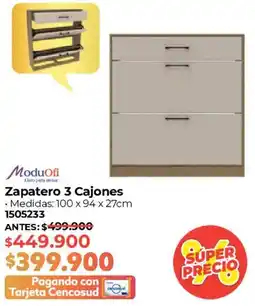 Easy ModuOfi Zapatero 3 Cajones oferta