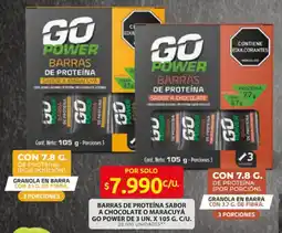 Ara Go Power barras de sabor a chocolat o maracuya oferta