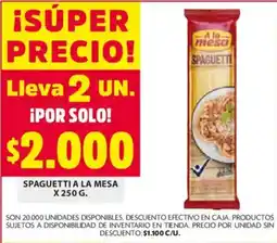 Ara Spagueti a la mesa oferta
