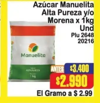 La Gran Colombia Azucar Manuelita Alta Pureza y/o Morena x 1kg oferta