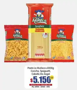 Surtifamiliar Pasta La Muñeca Concha, Spaguetti, Cabello De Angel oferta