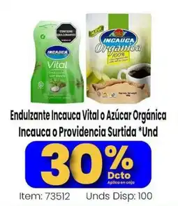 MercaTodo Endulzante Incauca Vital o Azúcar Orgánica Incauca o Providencia Surtida oferta