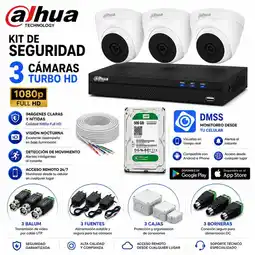 Falabella Kit 3 Cámaras de Seguridad CCTV Full HD 1080P Monitoreo 24/7 oferta