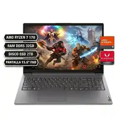 Falabella PORTATIL V15 G6 AMD RYZEN 7 170, RAM DDR5 32GB DISCO SSD 2TB, PANTALLA 15.6 FHD, GRIS OSCURO oferta