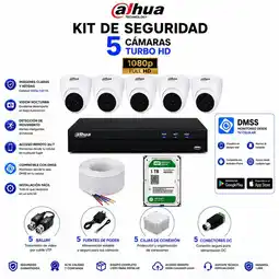 Falabella Kit 5 Cámaras de Seguridad CCTV Full HD 1080P Monitoreo 24/7 oferta