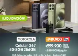 Jumbo Motorola - celular g67 5g 8gb 256gb oferta
