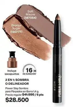 Avon Avon - 2 en 1: sombra o delineador power stay sombra para párpados en barra 1.4 g oferta