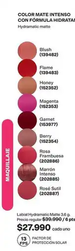 Avon Intenso - labial hydramatic matte 3.5 g oferta
