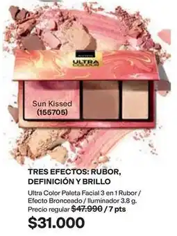 Avon Sun - ultra color paleta facial 3 en 1 rubor / efecto bronceado / iluminador oferta