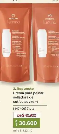 Natura Natura - 3. repuesto crema para peinar selladora de cutículas 250 ml (147406) oferta