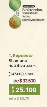 Natura Repuesto shampoo nutritivo 300 ml oferta