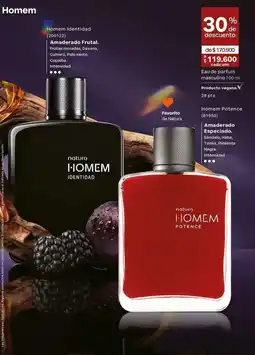 Natura Natura - homem identity, homem amadeirado frutal, homem potence oferta