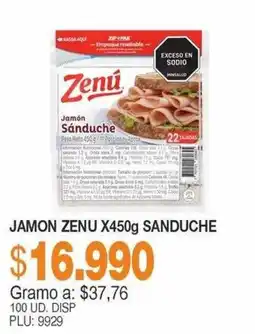 Mercar Zenu jamon sandwich oferta