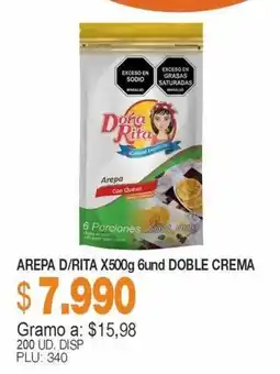Mercar Dona Rita arepa con queso oferta