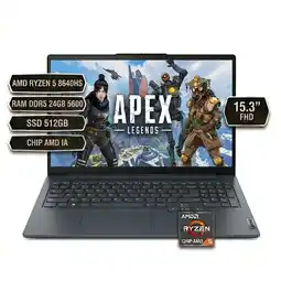 Falabella PORTATIL 15AHP10, AMD RYZEN 5 8640HS, CHIP AMD IA, RAM DDR5 24GB 5600, SSD 512GB 15.3FHD AZU oferta