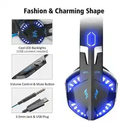 Falabella Diadema Gaming con Micrófono Ajustable Led Azul Sonido Envolvente Compatible Pc Ps4 Xbox oferta