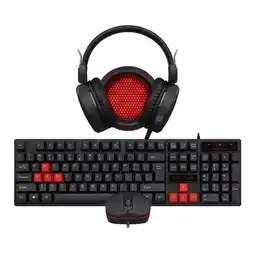 Falabella Combo Gaming Teclado Mouse y Diadema Textura Negro Mate Ergonómico Membrana Silencioso oferta