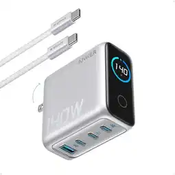 Falabella Cargador 140w Con Pantalla Usb-c X 3 Usb A X 1 - Gan oferta