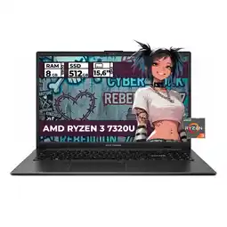 Falabella PORTATIL RYZEN 3-7320U 8GB RAM 512GB SSD 15FHD MIXED BLACK oferta