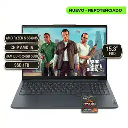 Falabella PORTATIL 15AHP10, AMD RYZEN 5 8640HS, CHIP AMD IA, RAM DDR5 24GB 5600, SSD 1TB 15.3FHD AZUL oferta