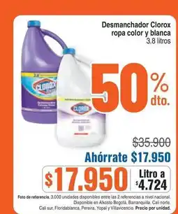 Alkosto Clorox - desmanchador ropa color y blanca oferta