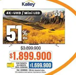 Alkosto Kalley - 4k-uhd / mini led tv 55 oferta