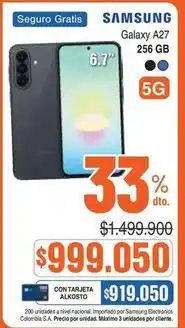 Alkosto Samsung - galaxy a27 256 gb oferta