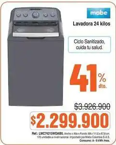 Alkosto Mabe - lavadora 24 kilos oferta