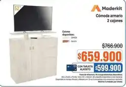 Alkosto Maderkit - cómoda armario 2 cajones oferta