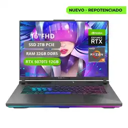 Falabella PORTATIL ROG STRIX G16 G614PR RYZEN 9 8940HX RAM 32GB SSD 2TB RTX 5070TI 12GB oferta