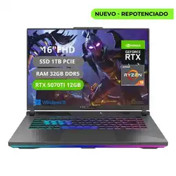 Falabella PORTATIL ROG STRIX G16 G614PR RYZEN 9 8940HX RAM 32GB SSD 1TB RTX 5070TI 12GB oferta