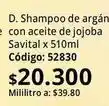 Nova Venta Savital - shampoo de argán código: 52830 oferta