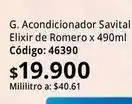 Nova Venta Savital - acondicionador elixir de romero x 490ml código: 46390 oferta