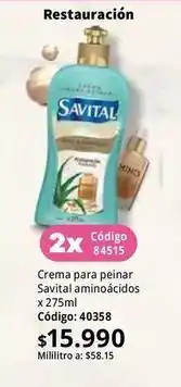 Nova Venta Savital - crema para peinar aminoácidos oferta