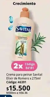 Nova Venta Savital - crema para peinar elixir de romero x 275ml código: 46391 oferta