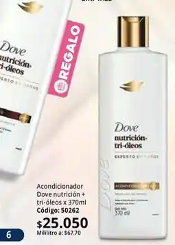 Nova Venta Dove - acondicionador nutrición tri-óleos x 370ml código: 50262 oferta