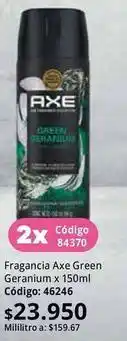 Nova Venta Axe - fragancia green geranium x 150ml código: 46246 oferta