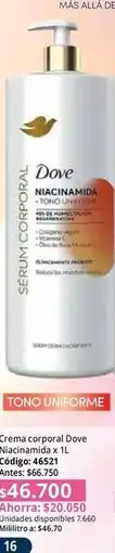 Nova Venta Dove - crema corporal niacinamida oferta