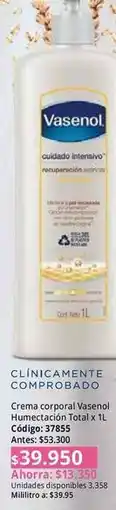 Nova Venta Vasenol - crema corporal humectación total x 1l oferta