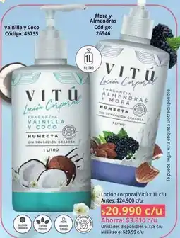 Nova Venta Vitú - loción corporal vainilla y coco código: 45755 oferta